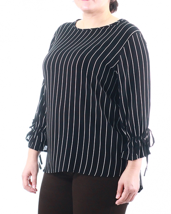 WENDY PLUS SIZE 3/4 SLEEVE BLOUSE IN BLACK - TOPS - PLUS SIZE