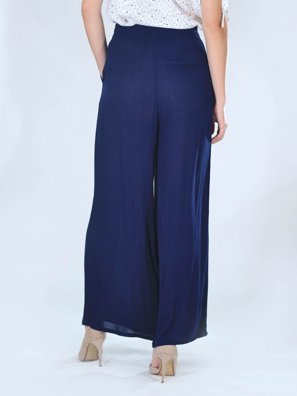 NEOL FLARED LONG PANTS IN DARK NAVY - PANTS / LEGGINGS - WOMEN