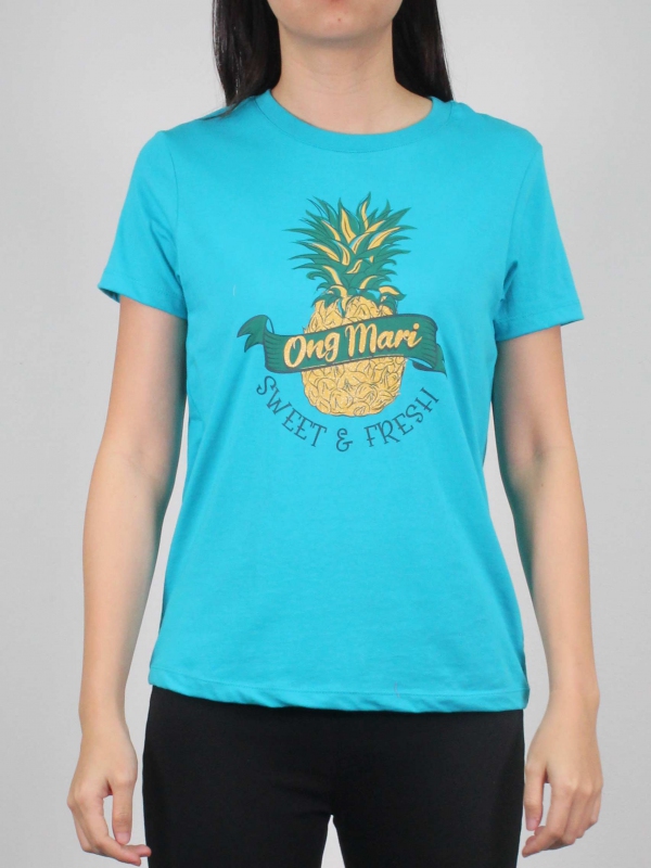 WOMEN ONG MARI GRAPHIC TEE IN TURQUOISE - T-SHIRTS - WOMEN