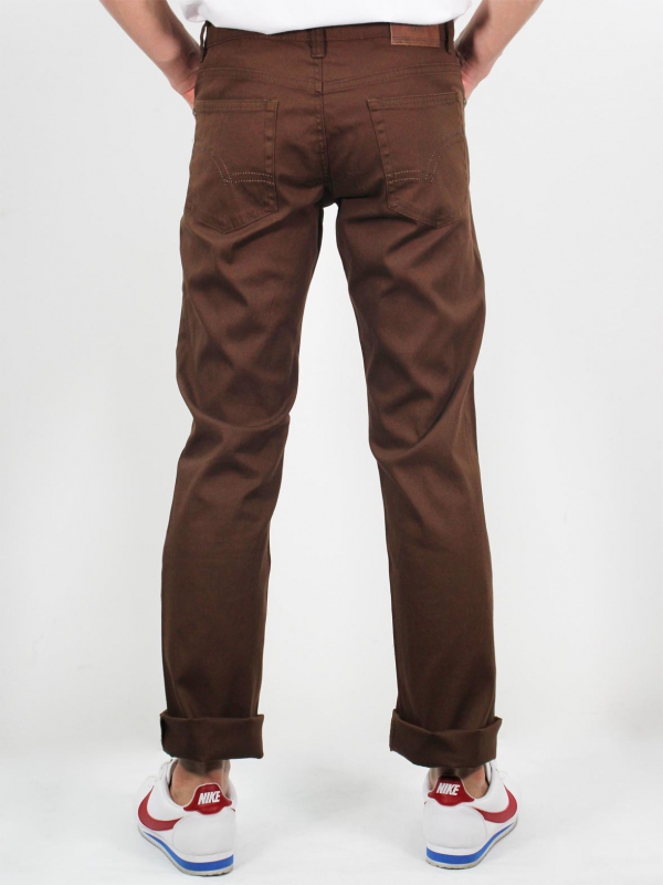 MIKE COLOUR JEANS IN DARK BROWN - JEANS - MEN