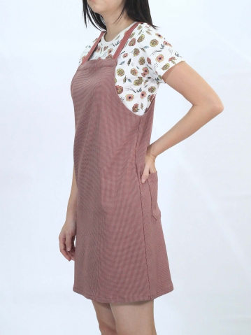 OLIVIA PINAFORE DRESS IN ROSE